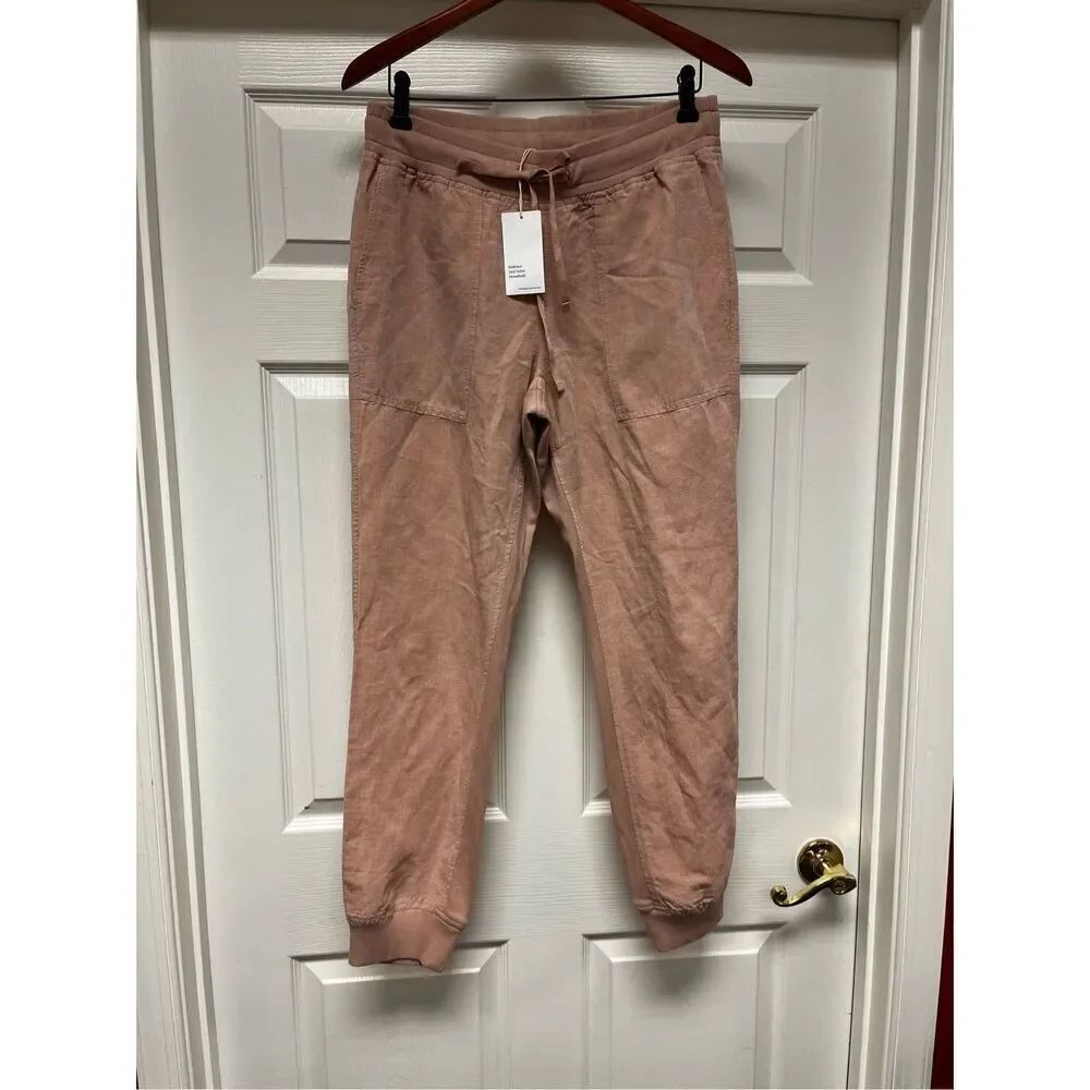 Haven Well Within Pink Lyocell Linen Pink Coastal Grandma Jogger Pants sz S NWT